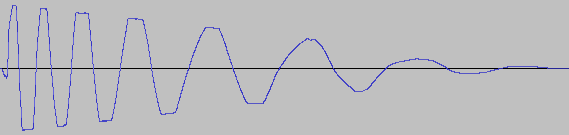 A kick sound viewed in Audacity