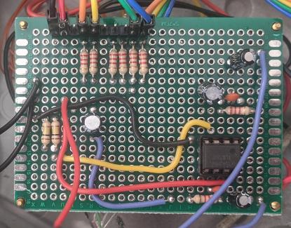 The mixer soldered on a protoboard