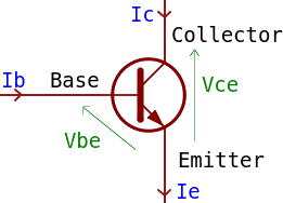 Transistor with its voltages